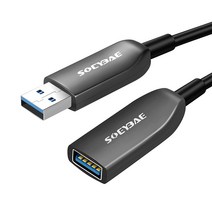 SOEYBAE USB 3.0 연장 케이블 15피트/5m USB 3.0 광섬유 케이블 A-수 - A-암 고속 5Gbps 데이터 전송 연, 01 5M/15FT