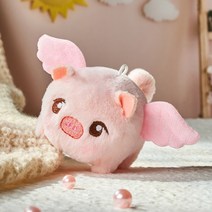 줄당김 흔들릴 꼬리 피그 쿠션 귀여운아기 장난감 귀여운인형, C01-10CM이하, T02-작은플라잉돼지 빅아이 핑크 날개