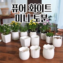 토기화분 국산 미니 백색 토분 공 빈 고강도 화이트 화분 북유럽화분 빈티지토분 빈티지화분, 타원형 토분 (11x9x13cm)
