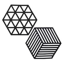 주부공식 실리콘 냄비받침, 블랙, 2개