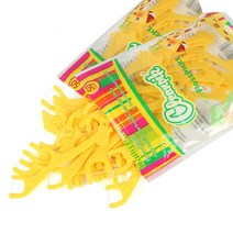 클린픽 키즈플로스픽스 유아용 치실 지퍼형 50p, 옐로우, 2개