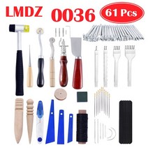LMDZ Leathercraft공구 세트 펀치스티칭 조각 작업 바느질 안장 그루버 DIY 가죽 공예 도구 개인화, 04 0036 61Pcs 1Set