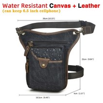 레그백 정품 진짜 가죽 남자 디자인 캐주얼 메신저 Crossbody 슬링 가방 패션 허리 벨트 팩 다리 드롭 전화 파우치 2115, canvas-black2