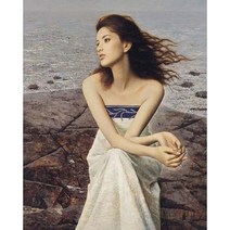 디지털액자 전자 스마트 액자 앨범 모니터 GATYZTORY 60x75cm 숫자로 그림 소녀 바다 풍경을보고 숫자 프레임으로 페인트 홈 장식 ca에 디지털, 84.99531 - 40x50cm Ready Frame