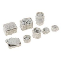 GHSHOP 모래 테이블 조경 장식을위한 2x1/35 수지 도색되지 않은 식품 바구니 모델, 설명, 자연