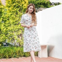 프런트 셔링 플로럴 롱원피스(SX5OPF2)