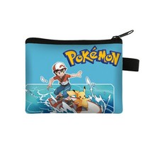 흰수염피규어 포켓몬 동전 지갑 휴대용 카드 홀더 pokémon cute print keychain storage bag 피카추 그림 장난감 선물 153, 36