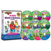 Rock 앤 Learn의 10 DVD 수학 및 과학 컬렉션(더하기 빼기 시간 말하기 돈 곱하기 나누기 분수 물리 지구 생명 인체)