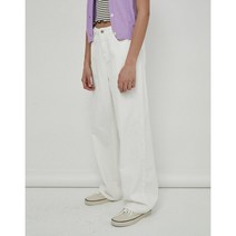 헤지스레이디스 22SS WEHOURS화이트 단색 면혼방 데님팬츠 HSPA2BH74WT