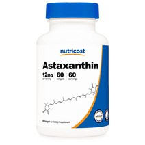 뉴트리코스트 아스타잔틴 12mg 60정 헤마토코쿠스플루비아리스미세조류, 1개, 기본, 60개