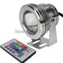 확산판 10W 12v 수중 RGB Led 조명 1000LM 방수 IP68 분수 풀 램프 16 색 변경 + 24 키 IR 원격 컨트롤러, 없음, 없음, 1.파란 - 10w
