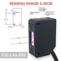 레이저수평광파기 HPT 광파기 삼각대 Cloweit 사각 레이저 센서 35cm 조정 가능한 NPN PNP 미러 렌즈 확산, 01 E3Z-LAS-D35_01 NPN NO