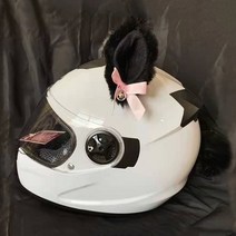 2 개쌍 크리 에이 티브 귀여운 오토바이 헬멧 봉제 고양이 귀 벨 모토 크로스 헬멧 장식 스티커 액세서리 cosplayer 스타일링, 검은 귀와 꼬리