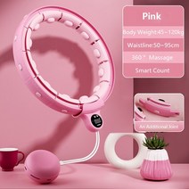 헬스기구부속품2in 1 마사지 카운팅 훌라 후프 허리 무게 조절식 스포츠 복부 트레이너 피트니스 액세서리, 06 Pink B