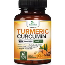 BioPerine ampamp Pepper 95% Curcuminoids 2600mg - 천연 관절 염증 지원 최대 흡수를 위한 검은 후추 Natures Tumeric Extrac, [04] 240개(1팩)