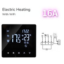 난방온도조절기 Tuya Smart Wifi Thermostat Electric Floor Heating Water/Gas Boiler LCD Digital Touch Temper, [01] WiFi ElectricHeating, [02] Black