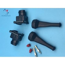 10 pcs 2 핀 주니어 전원 (미니 타이머) 보쉬 인젝터 커넥터 용 고무 부트가있는 플러그 수리 키트, 10개