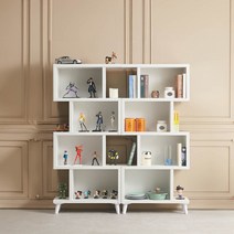 Sunshine 진열장 피규어 전시장 오픈 선반 책장 칸막이 서랍 수납선반, 좌측형_화이트