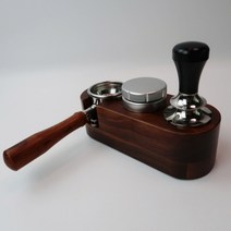 원두걸스 탬핑스테이션 포터필터 레벨링툴 거치대 베이지 51mm 54mm 호환, 51 54,mm 월넛다크, 1개