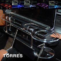 ArtX 토레스 LED 센터 클리어 2단 차량용 무중력테이블 컵홀더 스마트폰 핸드폰 거치대, 퍼플, 1개