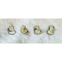 [달동네공방] 배고픈고양이 4종 뱃지 브로치 시리즈 패션소품 캐릭터 뱃지