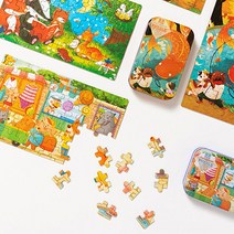 85 민화샵 틴케이스 퍼즐 동화 6종, 01.아기돼지삼형제