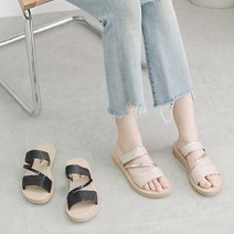 올리 샤인 여성 펄 스트랩 쿠션 슬리퍼 2.5cm
