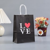 12pcs 사랑 심장 인쇄 웨딩 파티 선물 가방 게스트 선물 포장 발렌타인 데이 크래프트 종이 가방 도매 쇼핑 가방, 1
