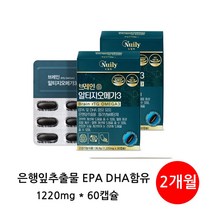뉴일리 징코알티지오메가3 2박스(60캡슐) 홍삼농축분말 노르웨이산 정제어유