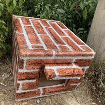 야외 대형견 큰개 진돗개 강아지 판넬 난방 조립식 개집 실외 플라스틱 보온 강아지집 001 DIY 수제 애완, 주황색 벽돌 사각형 구멍(_트럼펫(고양이 1-2마리)