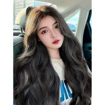 모발 볼륨 리얼 헤어 웨이브 긴 곱슬머리 정수리 U자형 무봉제, 상세 페이지 참고, 초콜렛 다크브라운 60cm + 관리도구