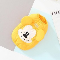 강아지 외출복 외투 자켓 애견옷디즈니 애완 동물 개 옷 겨울 따뜻한 미키 마우스 자켓 코튼 작은 중형 조, 05 Yellow_03 M
