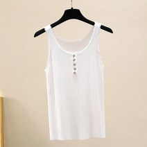 스피소 여성 나시티 플라워 레이스 나시 여름 나시티셔츠 민소매