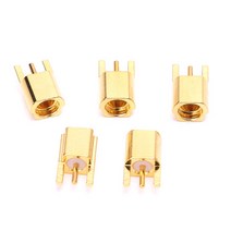 MMCX Female Jack 커넥터 PCB 마운트가있는 솔더 스트레이트 골드 플레이트 3 핀, 다른, 1개