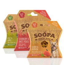 SOOPA 수파 영국 수입 비건 애견 건강간식 그레인프리 100% 식물성 야채 헬시 바이트, 헬시바이트 바나나&땅콩버터 50g