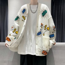 남성가디건 카디건 남 홍콩 루즈 일본 캐주얼 가을 캐릭터 니트