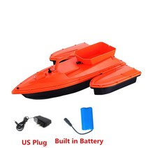 바나나보트 수상레저 FRP보트 업그레이드 한 손 원격 제어 보내기 후크 지능형 미끼 보트 500M 3 시간 고정, 04 Orange US 1Battery