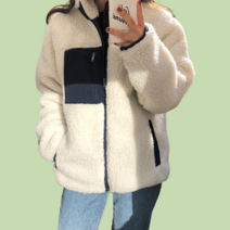 여성 양면 후리스 자켓 루즈핏 오버핏 플리스 집업