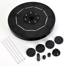 물레방아 오줌싸개동상 작은 연못 만들기 분수대 설치 16cm 태양열 물 분수 수영장, 3.5w 블랙