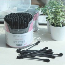 귓밥제거 눈화장 검정 면봉 200개입 무형광 대용량 면봉, 200개 x 2개