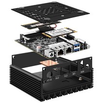 P미니 PC 6W 저전력 인텔 N3050N360 쿼드 코어 스레드 X86 소프트 라우터 2*000M Lan 포트 HD-MI 출력 금속, 03 DDR 8GB SSD 128GB_01 미국, 02 N3160