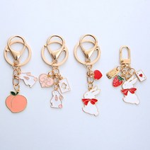 디아픽 토끼 에어팟 키링 자동차 열쇠고리 핸드폰 가방키링 귀여운 키홀더 악세사리, 크로버토끼