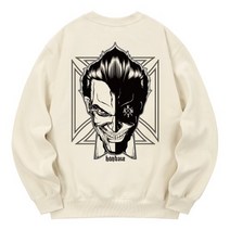 남자 여자 맨투맨 스웨트 셔츠 칸6312 KMC0113 조커 기모 - 크림