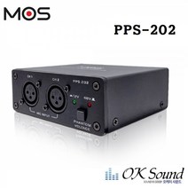 MOS PPS-202 팬텀파워공급기 12V 48V 2채널 마이크전원공급기