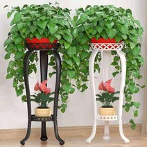 북유럽 인테리어 철제 화분 받침대 스탠드 키높이 화분 진열대 정리대 선반 2단, 103CM, 블랙