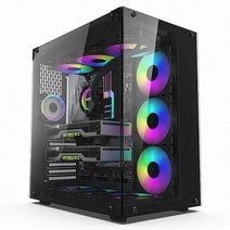 브라보텍 트레저 X9 920T 타이탄 글래스 데스크탑 미들타워 케이스 블랙