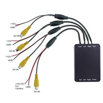 자동차 주차 파노라마 뷰 후면 4 방향 360도 뷰 카메라 제어 상자 시스템 DVR 카메라 없음, 검은색