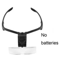 루페 루뻬머리띠 돋보기 눈 수리 2 LED 빛 1.0/1.5/2.0/2.5/3.5X 5PC 안경 루페 광학 렌즈 (배터리 없음), 01 No Battery