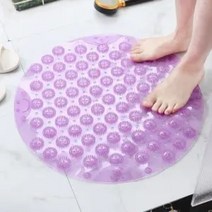 Taobei 원형 샤워 패드 욕실 미끄럼 방지 패드 샤워 방바닥 패드 가정용 화장실 빨판 낙상 방지 패드, 53*53cm, 핑크