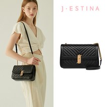 [제이에스티나 백] JOELLE QUILTING MD 크로스 BK (JHNCHE1BF702BK010)